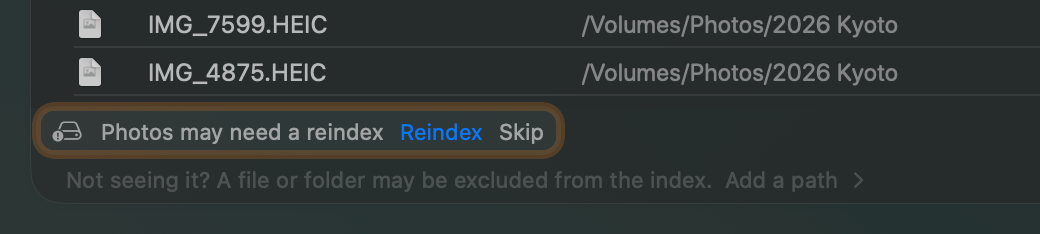 reindex offer in the search window