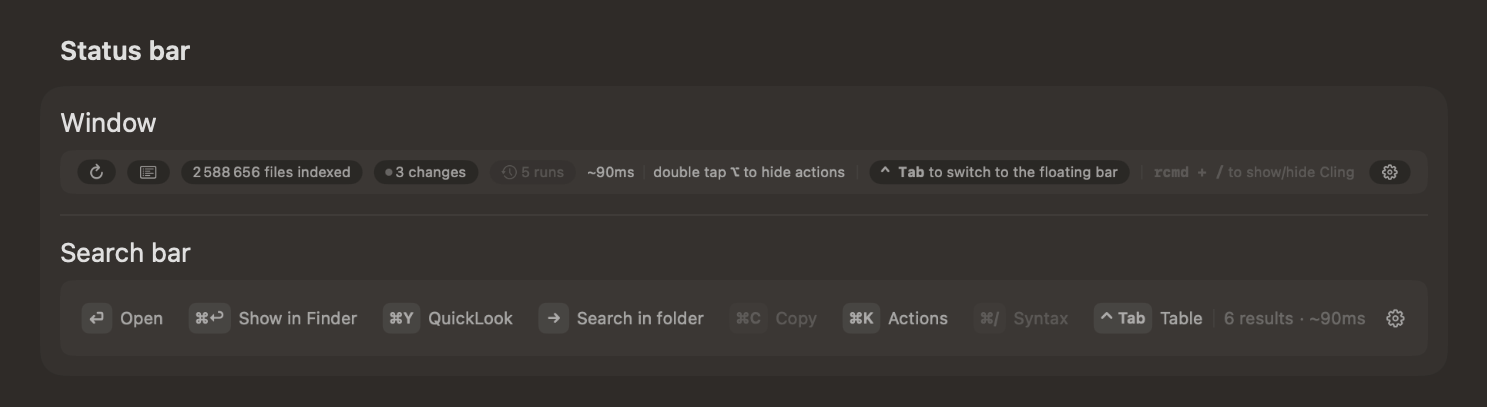 status bar editor