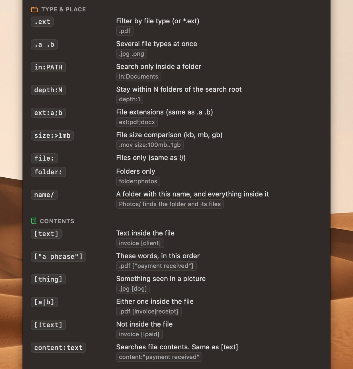 search syntax